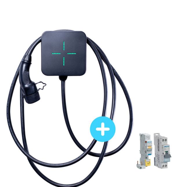LEKTRI.CO Borne de recharge One Type 2S - monophasé 7,4kW - WiFi - RFID - intérieur/extérieur IP54 - câble 5m